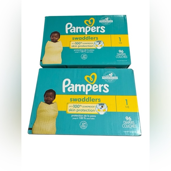 Pampers Swaddlers Diapers  2 box Size 1 - Picture 1 of 2